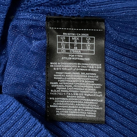 Guess Sparkly Blue Sweater Shirt Size L - Picture 7 of 9